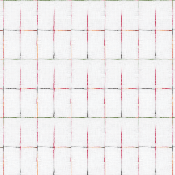 Ramie-Polyester Yarn-Dyed Check Fabric - Natural Jacquard Weave