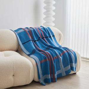 Classic Retro Check Knit Blanket