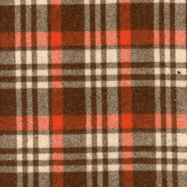 100% Wool Double-Sided Check Fabric - Yarn-Dyed, Brushed Finish
