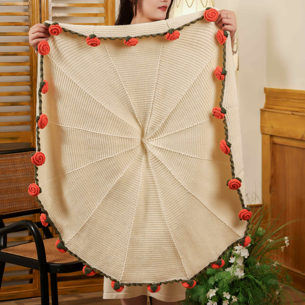 Floral Whisper Hand-Crocheted Throw