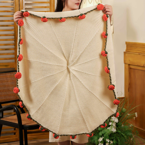 Floral Whisper Hand-Crocheted Throw