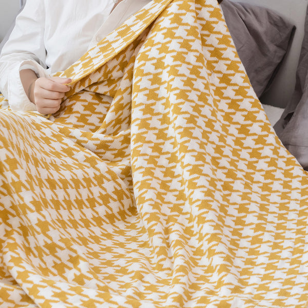 Houndstooth Cotton Multi-Use Throw