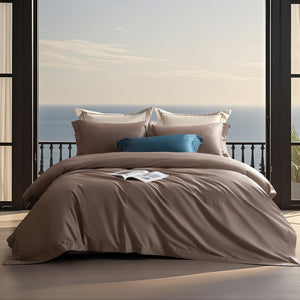 Solid Color Embroidered 4-Piece Bedding Set