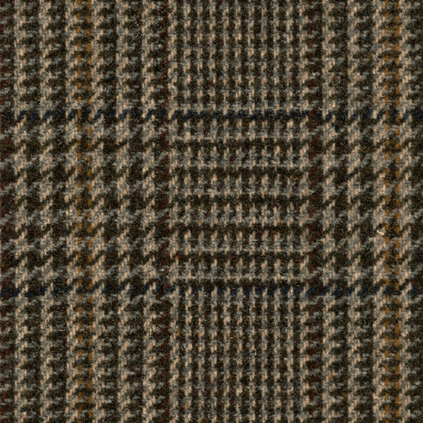 Wool-Polyester Yarn-Dyed Check Twill - Retro Speckled Yarn Effect