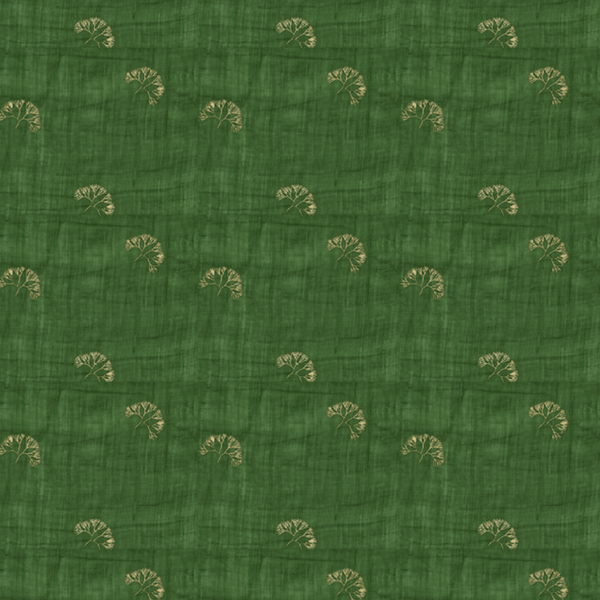 Ramie-Tencel Woven Fabric, Plain Dyeing, Small Leaf Pattern, Natural Unfinished Look, Fresh Vintage Style