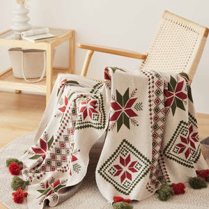 Christmas Carol Tassel Throw