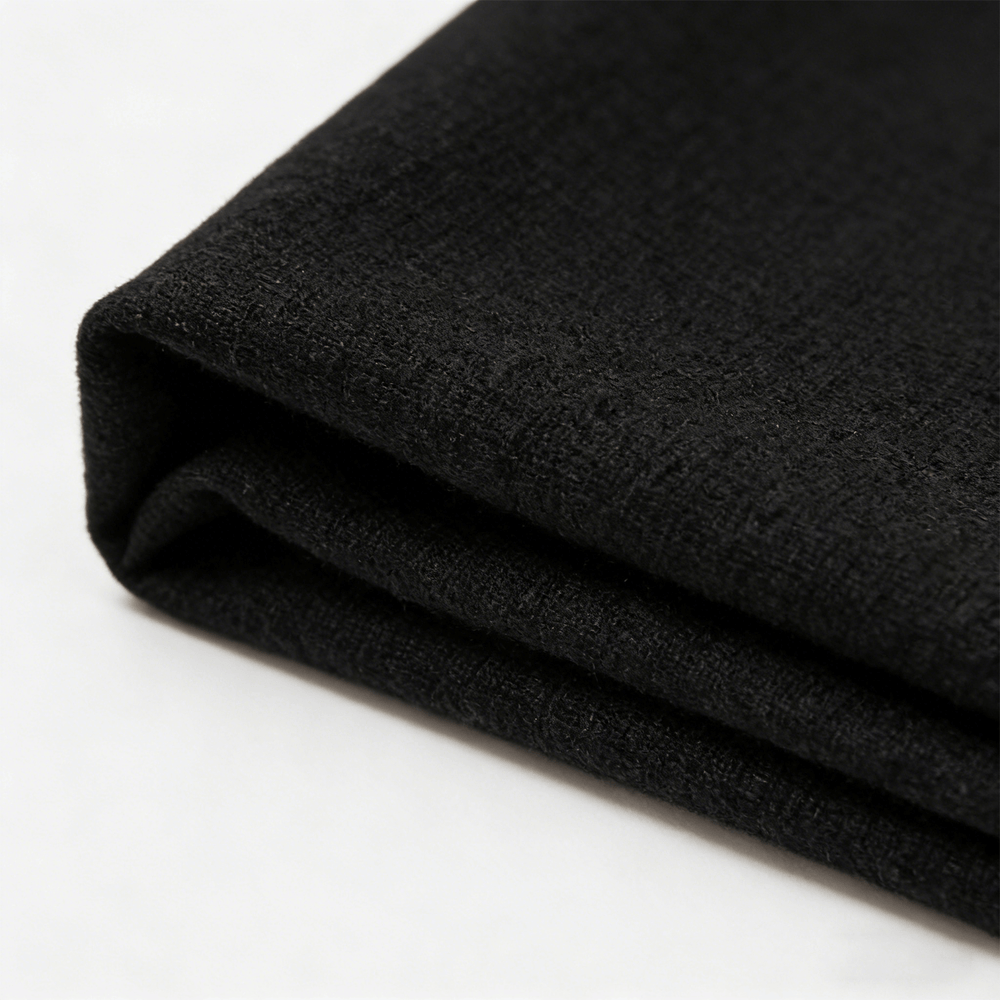 Herringbone Woven Fabric - Solid Dyed, Retro Stub Yarn