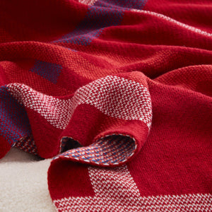 Classic Retro Check Knit Blanket