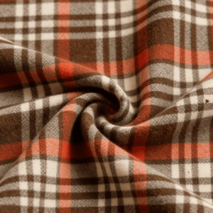 100% Wool Double-Sided Check Fabric - Yarn-Dyed, Brushed Finish