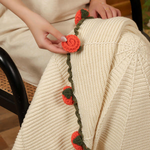 Floral Whisper Hand-Crocheted Throw