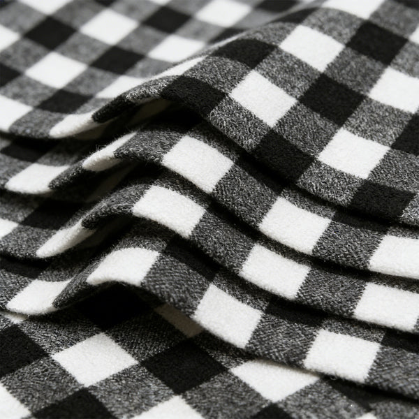 Knitting Weft Knit polyester Yarn - Dyed plaid no polar fleece Casual/Office-Casual Jacquard Faux Lamb Fleece (Square Pattern)