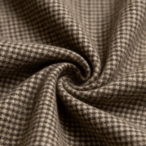 Woven Twill Wool Yarn-Dyed Check Fabric with Soft Vintage Finish