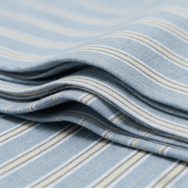 100% Cotton Yarn-Dyed Cross Stripe Fabric - Natural Casual