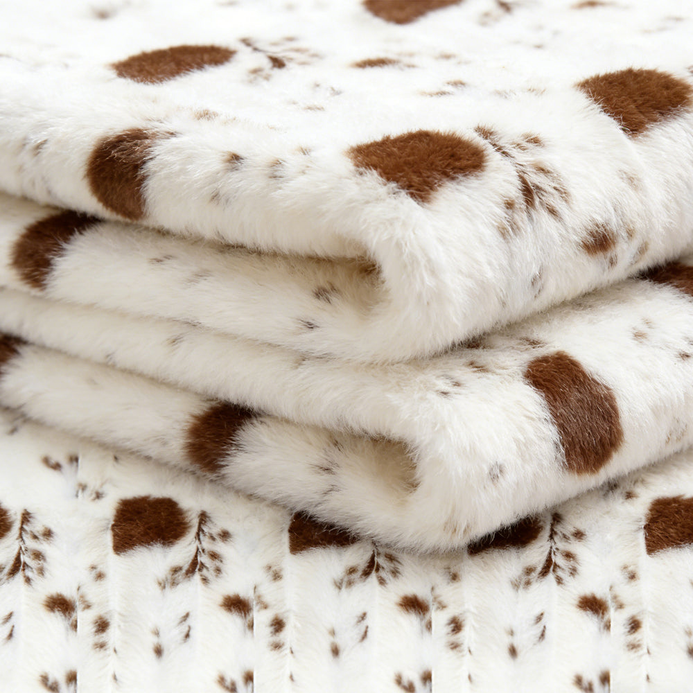 Knitting Weft Knit polyester Yarn - Dyed cow pattern FR regular finishing LUXURY Faux hair