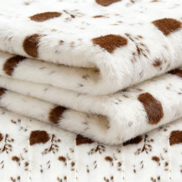 Knitting Weft Knit polyester Yarn - Dyed cow pattern FR regular finishing LUXURY Faux hair