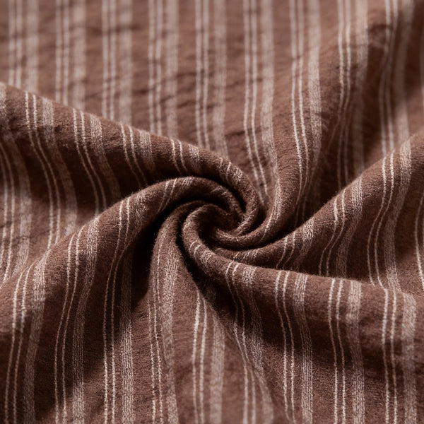 Rayon Linen Blend Yarn-Dyed Stripe Fabric for Spring Summer Shirts & Dresses