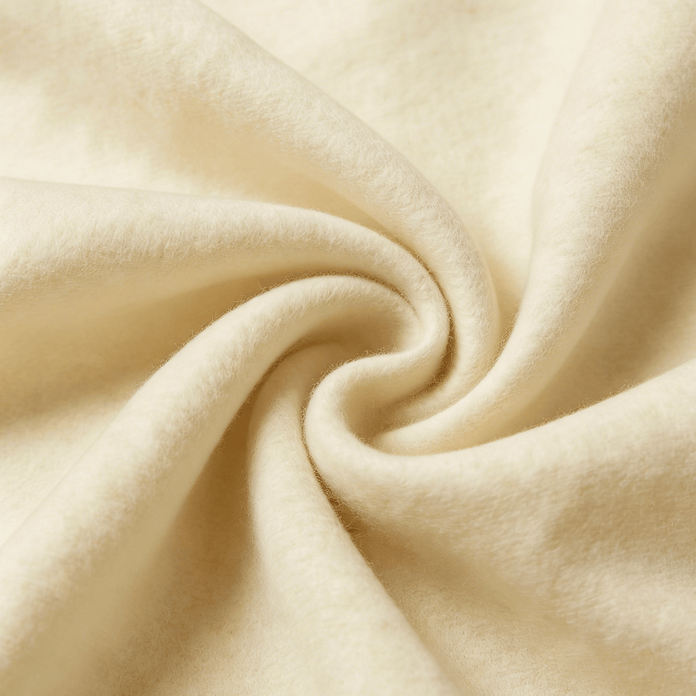 Woven Twill Wool Fabric, Solid Dyed, Double-Faced, Soft Fluffy Brushed Finish