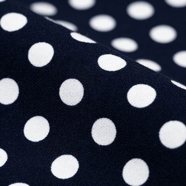 100% Viscose Plain Weave Fabric - Polka Dot Dyed, Casual Drape