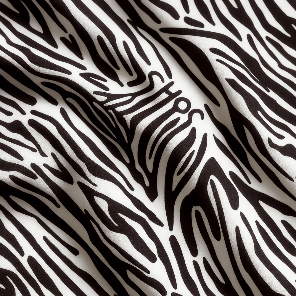 Nylon Print Fabric - Zebra Overflow Print, Vintage Chic