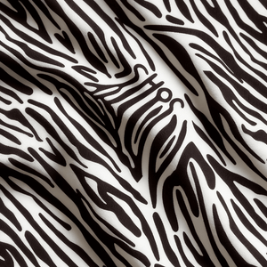 Nylon Print Fabric - Zebra Overflow Print, Vintage Chic