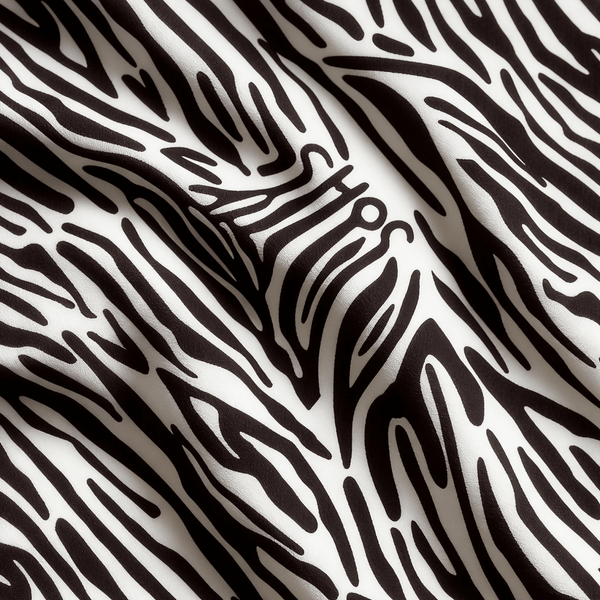 Nylon Print Fabric - Zebra Overflow Print, Vintage Chic