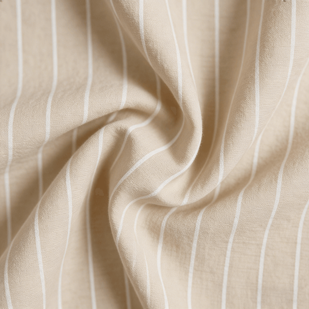 Viscose-Linen Yarn-Dyed Stripe Fabric - Plain Weave, Natural Feel