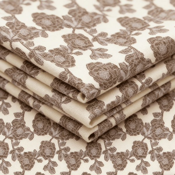 Woven Plain cotton Yarn - Dyed floral no regular finishing Jacquard