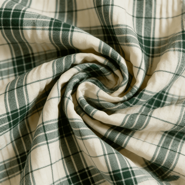 100% Cotton Yarn-Dyed Plaid Fabric - Vintage Casual