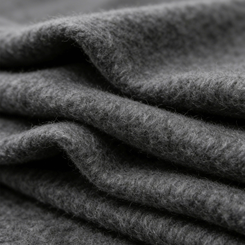 Wool-Polyester Twill Coating Fabric - Solid Dyed, Brushed & Soft