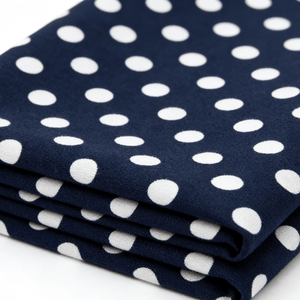 100% Viscose Plain Weave Fabric - Polka Dot Dyed, Casual Drape