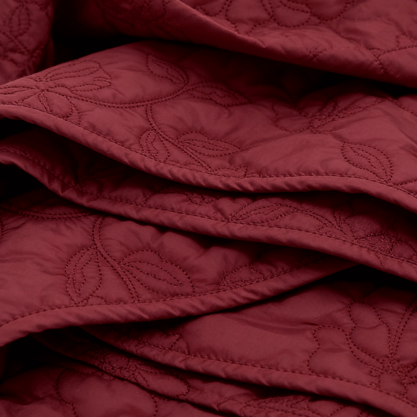 Nylon Embroidered Quilted Fabric - Floral Design, Vintage Style