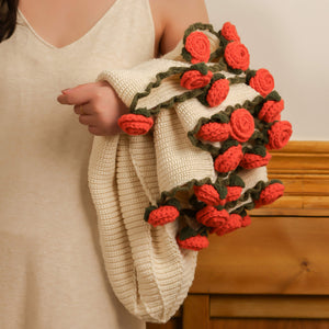 Floral Whisper Hand-Crocheted Throw
