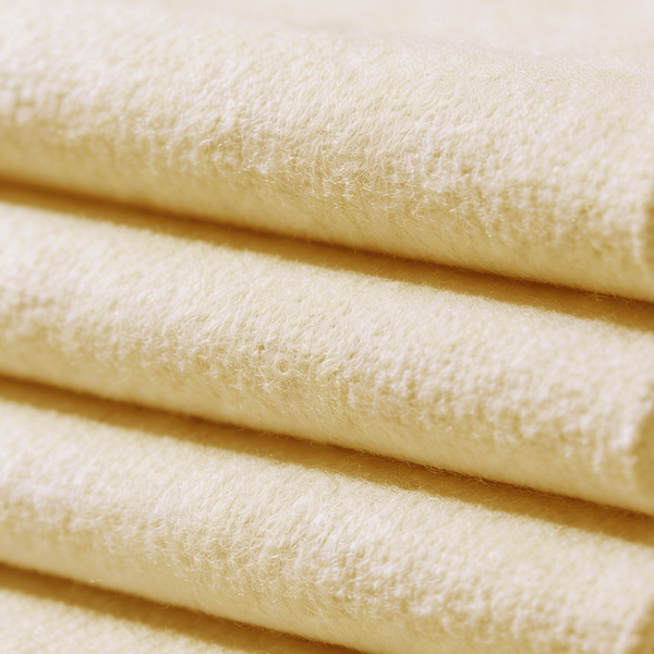 Woven Twill Wool Fabric, Solid Dyed, Double-Faced, Soft Fluffy Brushed Finish