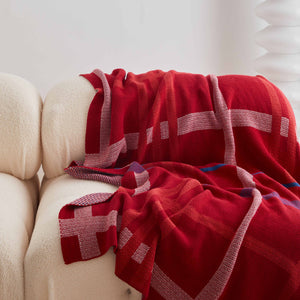 Classic Retro Check Knit Blanket