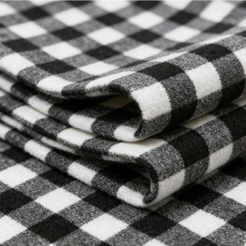 Knitting Weft Knit polyester Yarn - Dyed plaid no polar fleece Casual/Office-Casual Jacquard Faux Lamb Fleece (Square Pattern)