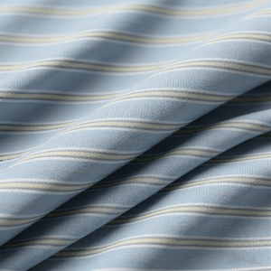 100% Cotton Yarn-Dyed Cross Stripe Fabric - Natural Casual