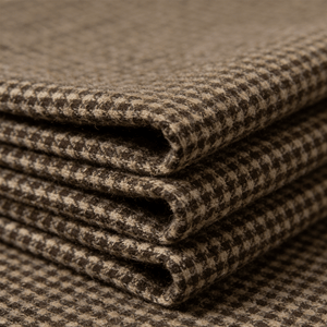 Woven Twill Wool Yarn-Dyed Check Fabric with Soft Vintage Finish