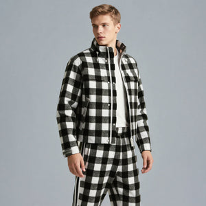 Knitting Weft Knit polyester Yarn - Dyed plaid no polar fleece Casual/Office-Casual Jacquard Faux Lamb Fleece (Square Pattern)