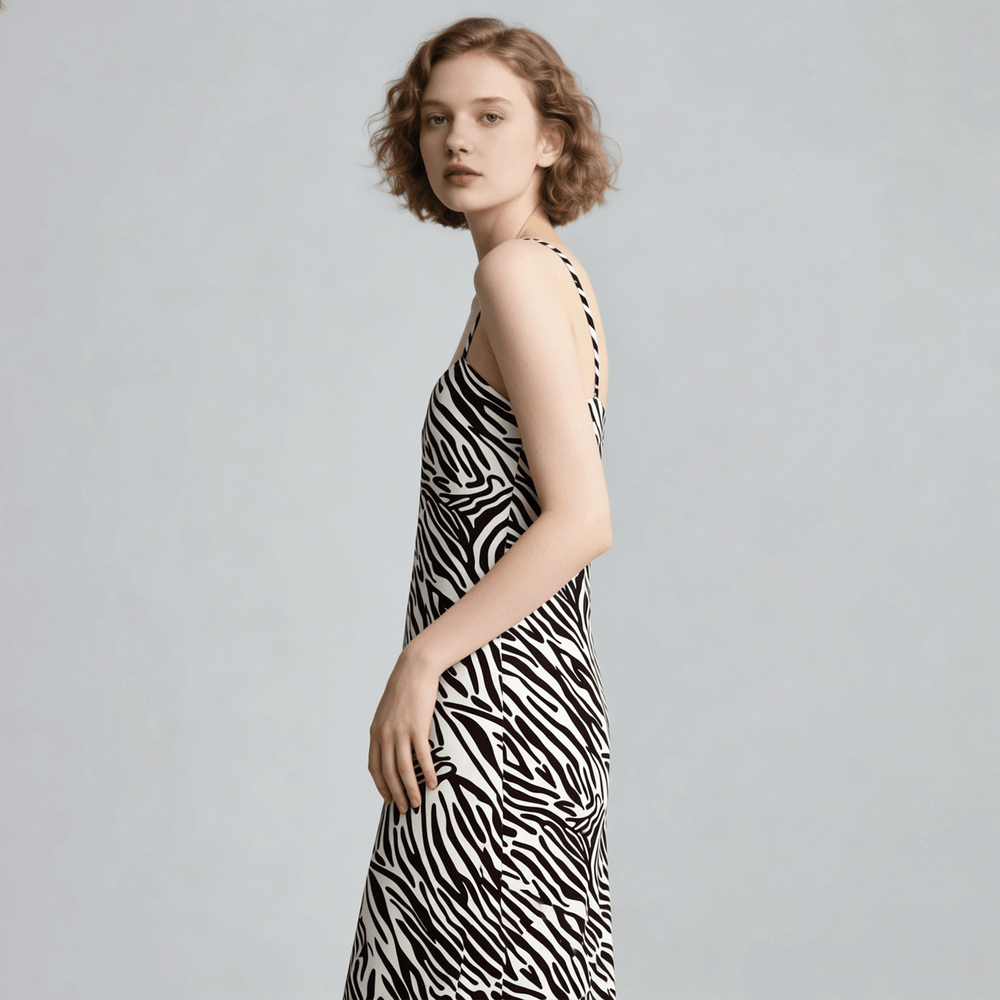 Nylon Print Fabric - Zebra Overflow Print, Vintage Chic