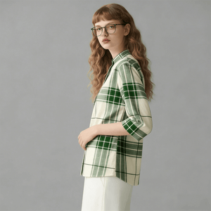 100% Cotton Yarn-Dyed Plaid Fabric - Vintage Casual