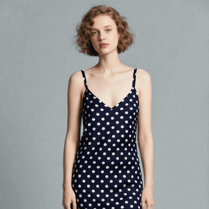 100% Viscose Plain Weave Fabric - Polka Dot Dyed, Casual Drape