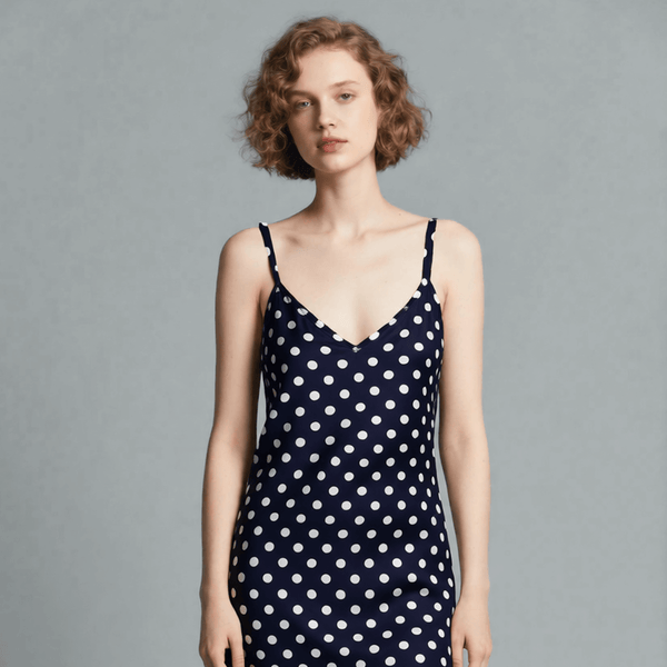 100% Viscose Plain Weave Fabric - Polka Dot Dyed, Casual Drape