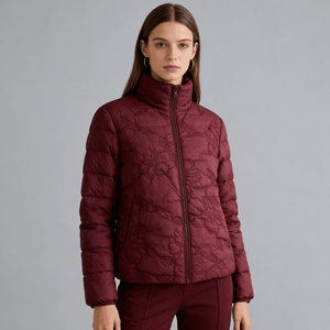 Nylon Embroidered Quilted Fabric - Floral Design, Vintage Style