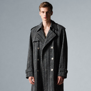 Cotton-Linen Herringbone Woven Fabric - Solid Dyed, Casual Texture