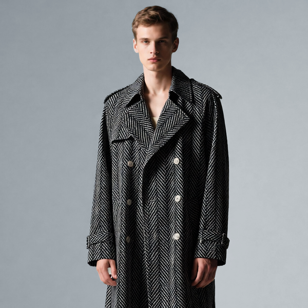 Cotton-Linen Herringbone Woven Fabric - Solid Dyed, Casual Texture