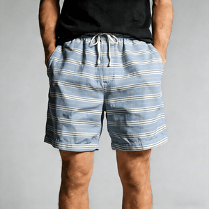 100% Cotton Yarn-Dyed Cross Stripe Fabric - Natural Casual